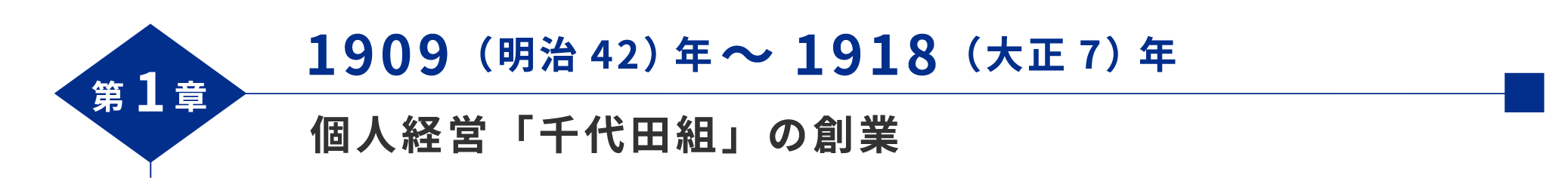 第1章 1909（明治42）年～1918（大正7）年 個人経営「千代田組」の創業