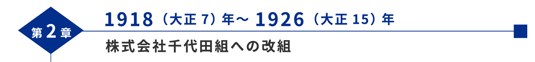 第2章 1918（大正7）年～1926（大正15）年 株式会社千代田組への改組 